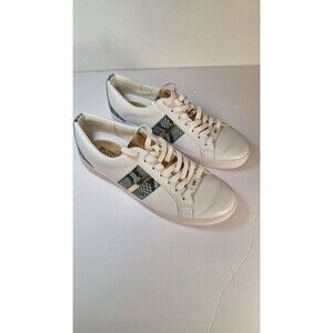 MICHAEL KORS Faux Leather Sneakers Women Sz 8M Snake Print Lace Up Casual Y2K
